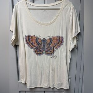 Lucky Brand White Butterfly Graphic Tee